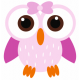 Sticker chouette hibou rose