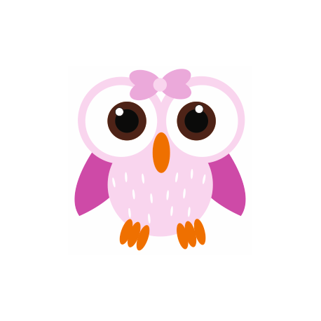 Sticker chouette hibou rose