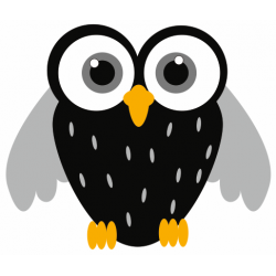 Sticker chouette hibou NOIR