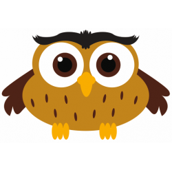 Sticker chouette hibou marron