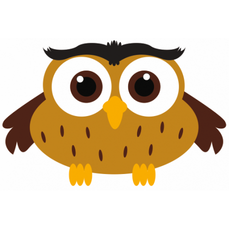 Sticker chouette hibou marron