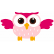 Sticker chouette hibou rose