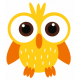 Sticker chouette hibou jaune