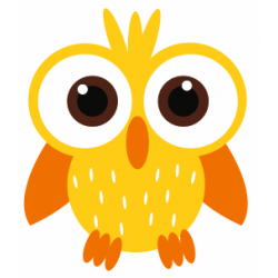 Sticker chouette hibou jaune