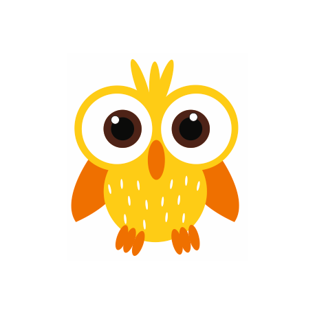 Sticker chouette hibou jaune