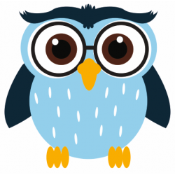 Sticker chouette hibou bleu
