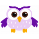 Sticker chouette hibou violet