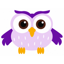 Sticker chouette hibou violet