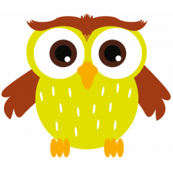 Sticker chouette hibou jaune