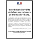 Sticker Vente Alcool Interdit aux mineurs