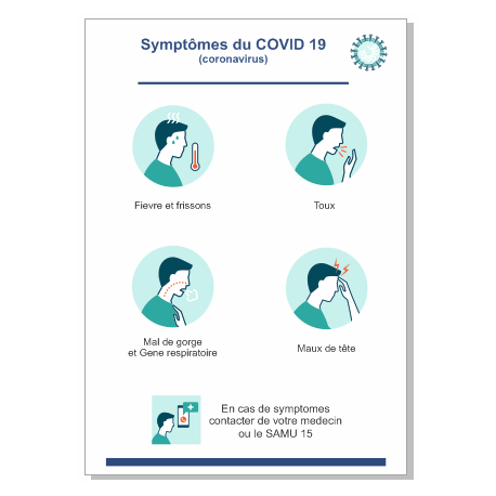 Affiche symptomes Coronavirus COVID 19