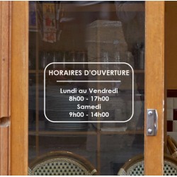 Autocollant Horaires magasin (modèle N°8)
