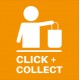 Sticker click and collect orange