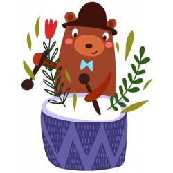 Sticker Ourson tambour