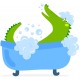 Sticker Crocodile dans son bain