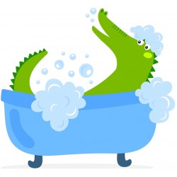 Sticker Crocodile dans son bain