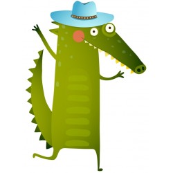 Sticker Crocodile avec chapeau
