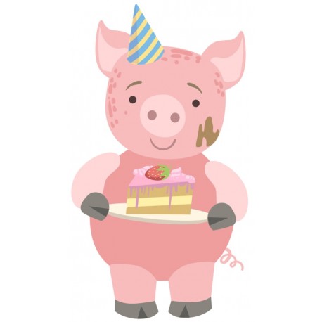 Sticker cochon anniverssaire