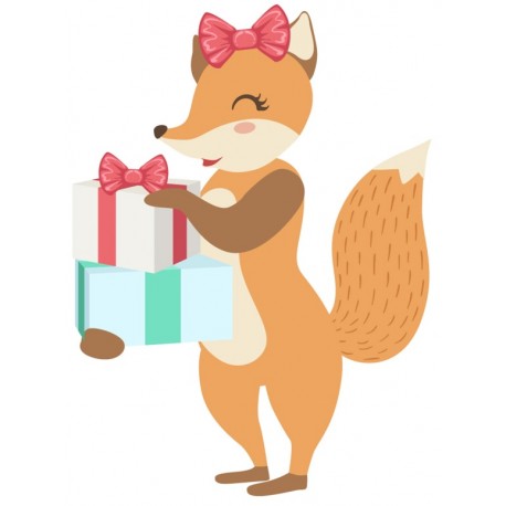Sticker renard cadeaux