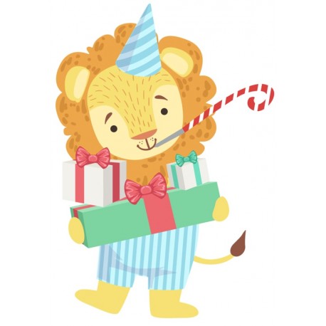 Sticker lion cadeaux