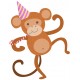 Sticker singe fete chapeau rose