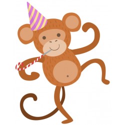 Sticker singe fete chapeau rose