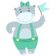 Sticker hippopotame fete