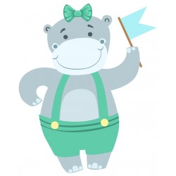 Sticker hippopotame fete