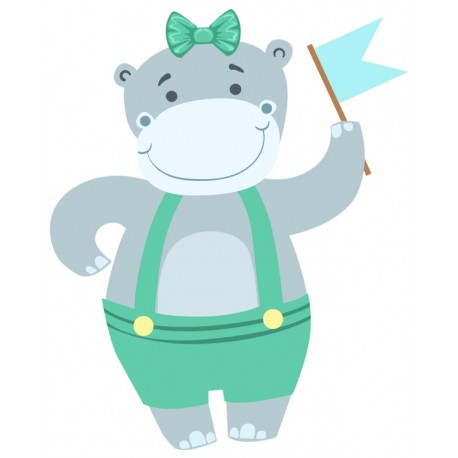 Sticker hippopotame fete