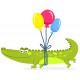 Sticker crocodile envole ballon
