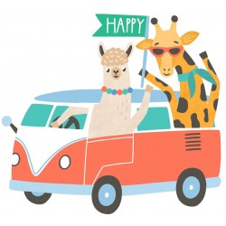 Sticker voiture départ vacances animaux