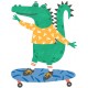 Sticker crocodile skate board