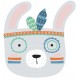 Sticker lapin en indien