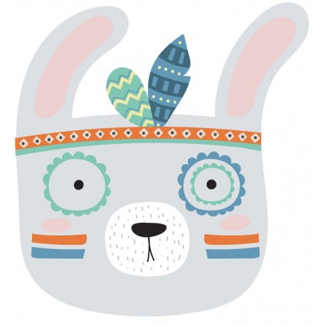 Sticker lapin en indien