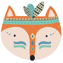 Sticker renard en indien
