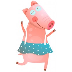 Sticker cochon qui danse