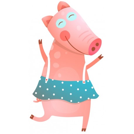 Sticker cochon qui danse