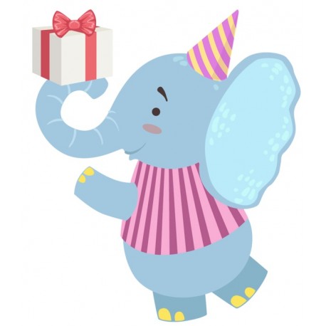 Sticker elephant avec cadeaux