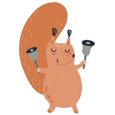 Sticker ecureuil avec sonette