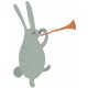 Sticker lapin avec clairon