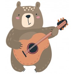 Sticker ours avec guitare