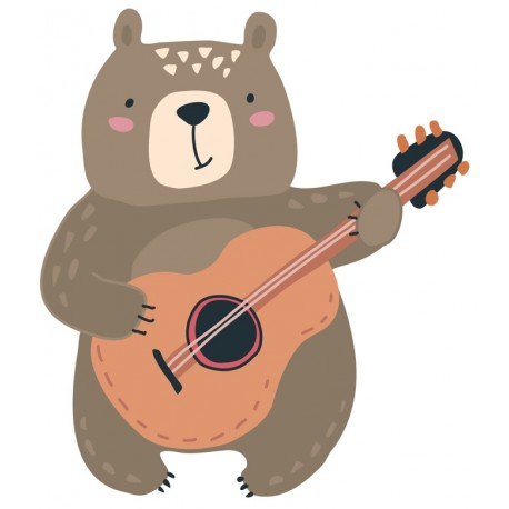 Sticker ours avec guitare