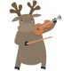 Sticker renne avec violon