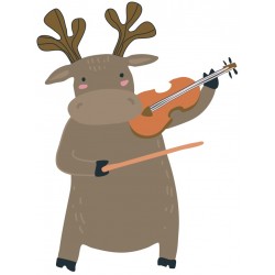 Sticker renne avec violon