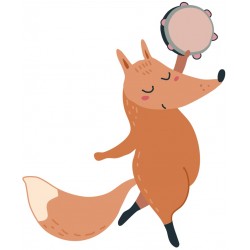 Sticker renard avec instrument