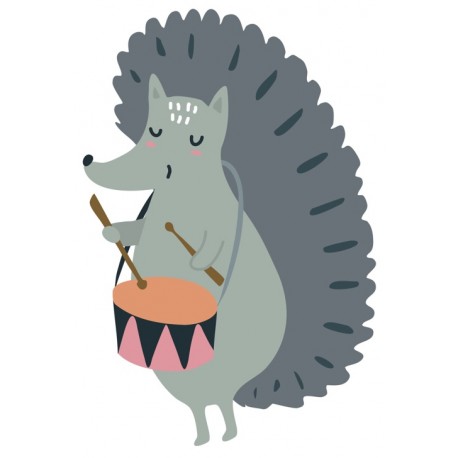 Sticker herisson tambour