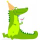 Sticker crocodile fait la fete