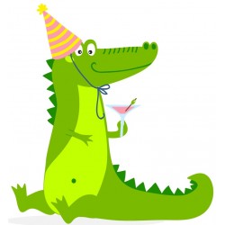 Sticker crocodile fait la fete