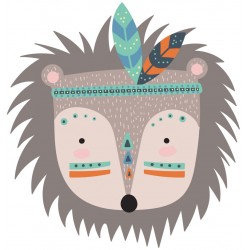 Sticker lion gris en indien