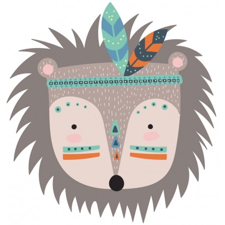 Sticker lion gris en indien